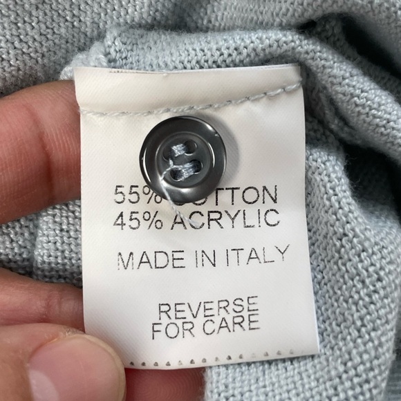 Raffi Cotton Blend Grey Yellow Polo Shirt Made In Italy Men Size Large - Picture 6 of 7